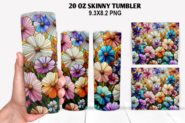Flower Skinny Tumbler 20oz Wrap Design, Summer Tumbler Wrap
