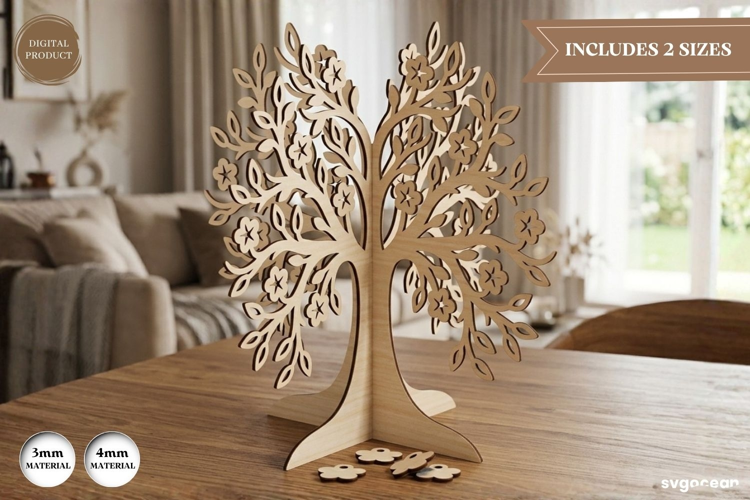3D Family Tree Stand Laser Cut| Glowforge | SVG
