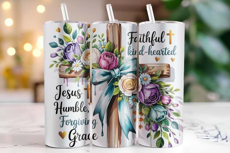 Jesus Humble Forgiving Tumbler Wrap | Sublimation | Tumblers