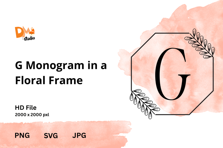 Monogram in a Floral Frame