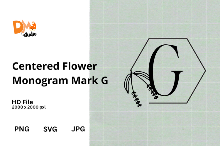 Centered Flower Monogram Mark