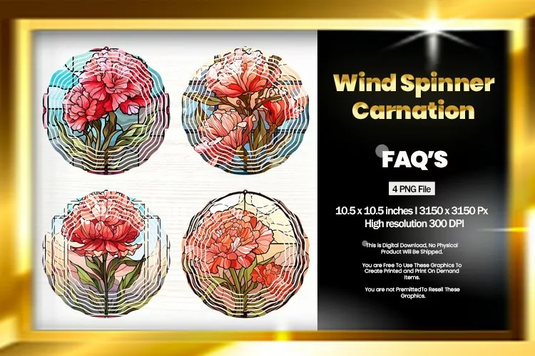 Carnation Wind Spinner Sublimation - 04 Variations