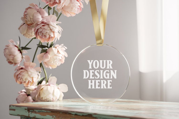 Acrylic Christmas Ornament Mockups , acrylic blank mockup