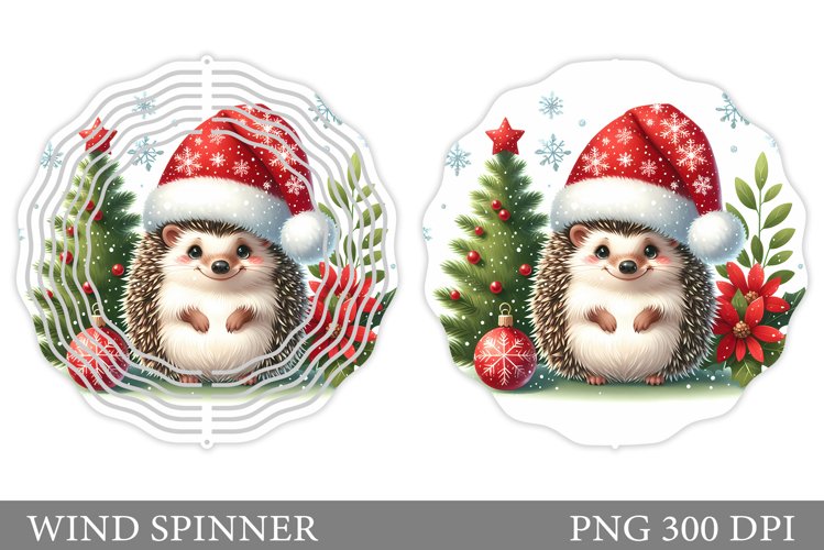 Christmas Hedgehog Wind Spinner. Christmas Wind Spinner example image 1