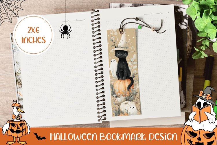 Halloween Cat Bookmark, Halloween Bookmark Printable