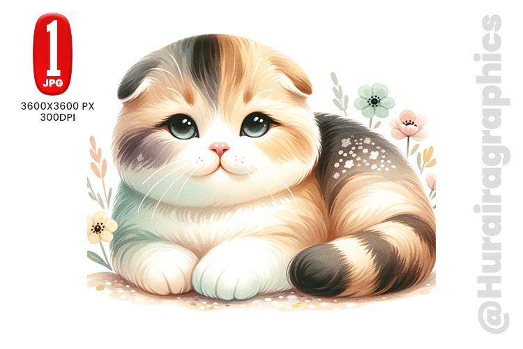 Baby Scottish Fold Cat - JPG File