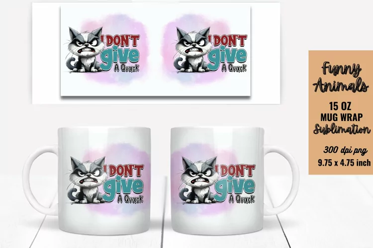Funny Animals Mug Wrap Sublimation, Mug Wrap PNG