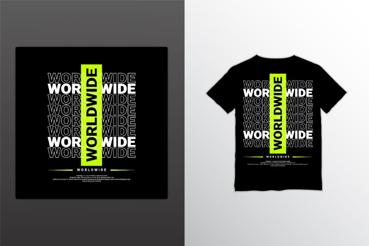 Worldwide writing design, suitable for screen printing