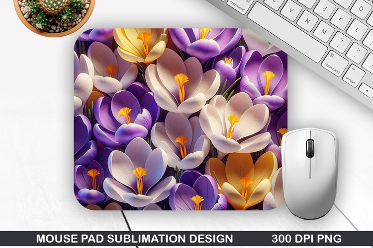 3D Flowers Mouse Pad Sublimation, Flowers Mouse Pad PNG