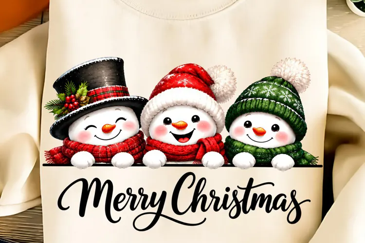 Merry Christmas PNG, Christmas Snowman Sublimation, Snowman