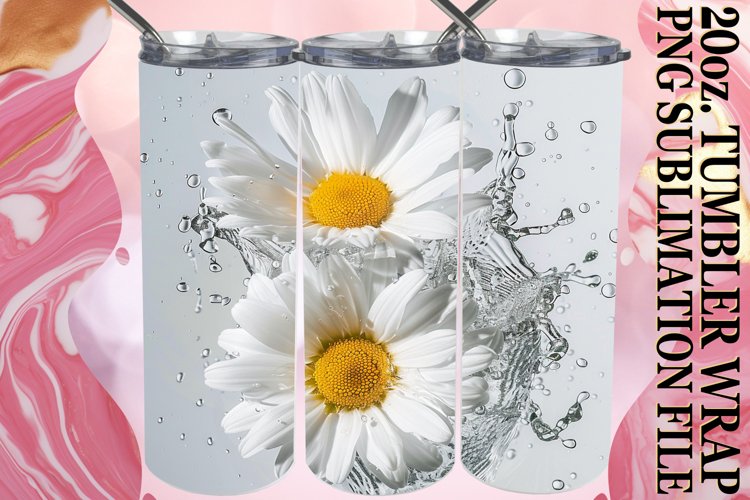Flower Cascade: 20oz Tumbler Sublimation Art example image 1