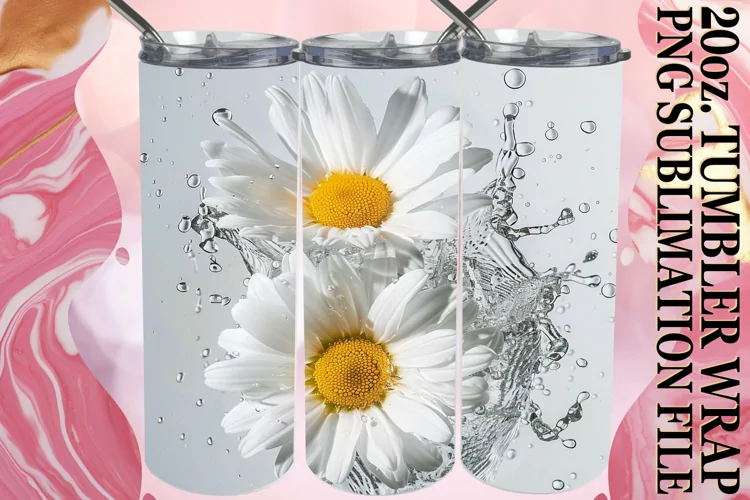 Flower Cascade: 20oz Tumbler Sublimation Art