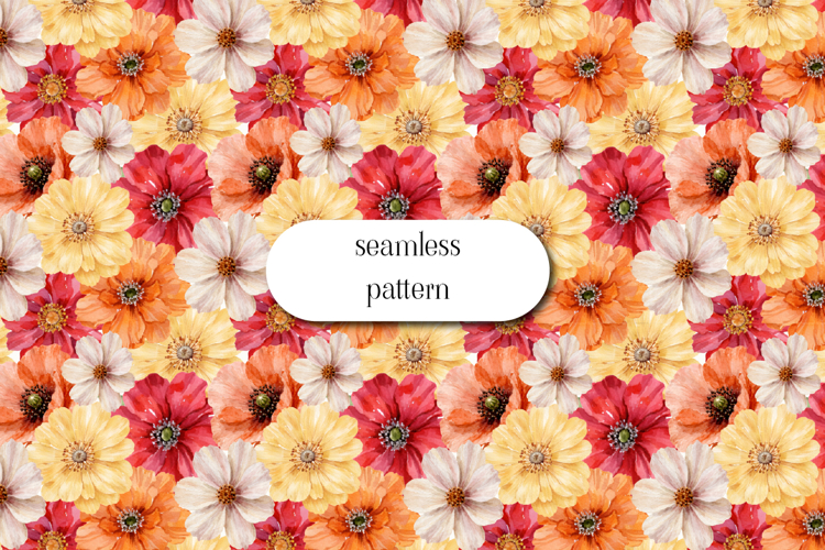 Bright Floral Seamless Watercolor Pattern Colorful Blooms