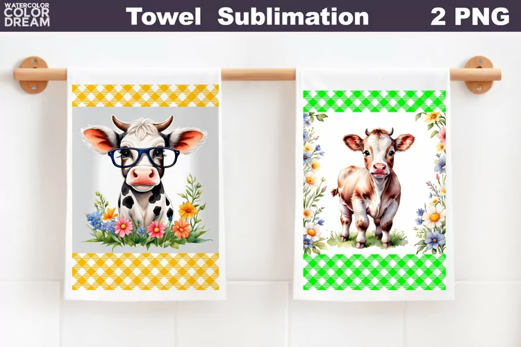 Farm Kitchen Waffle Towel | Cow Towel Sublimation