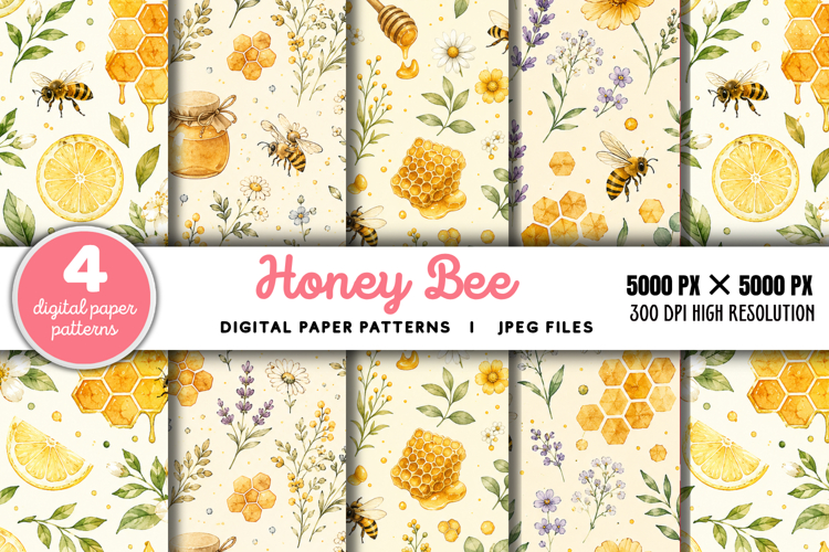 Bee Scrapbook Paper Image 24