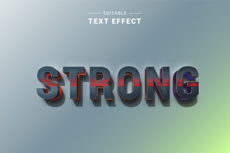 Editable Text Effect for Illustrator. Vector Graphic styles example image 1