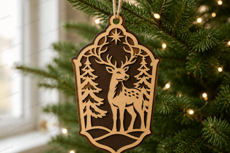 Nativity Lamp Ornament Laser Cut Christmas SVG,Christmas SVG