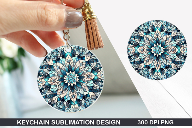 Flower Keychain Sublimation - Spring Keychain PNG Design