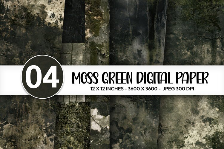Moss Green Digital Paper example image 1