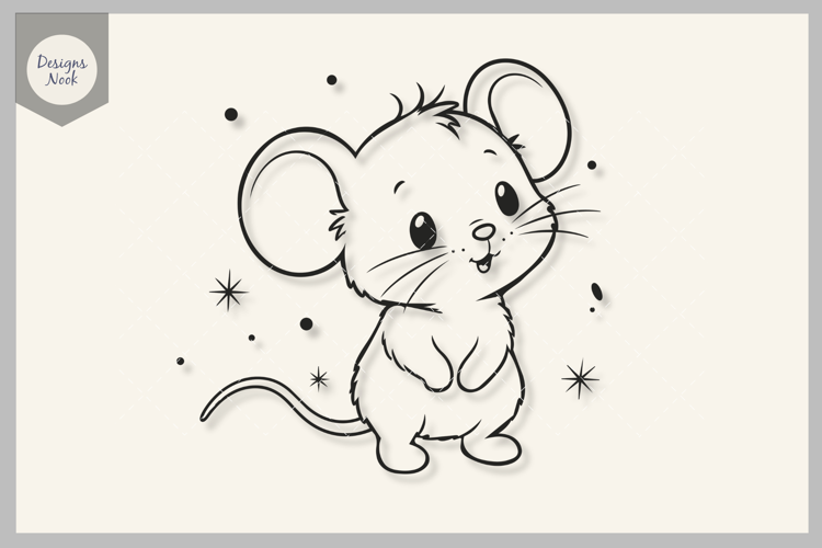 Cute Baby Mouse SVG, Adorable Little Mouse Cut File, Nursery