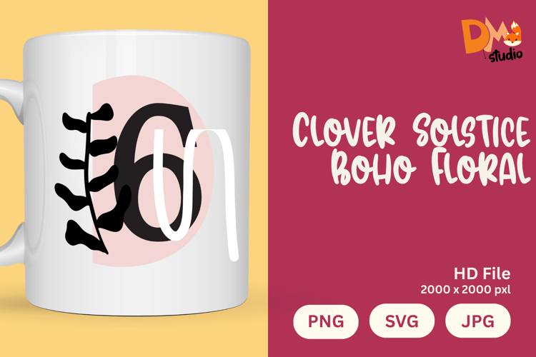 Clover Solstice Boho Floral Monogram