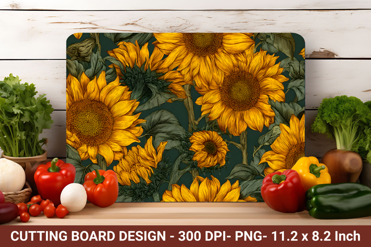 Vintage Sunflower Cutting Board | Cutting Board Png