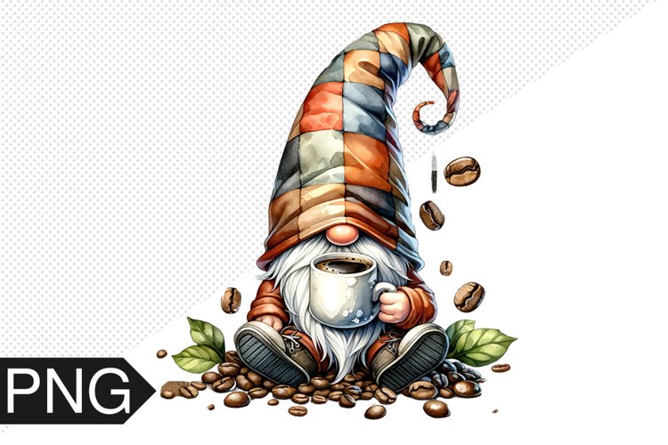 Coffee Gnome Sublimation - Clipart PNG Design