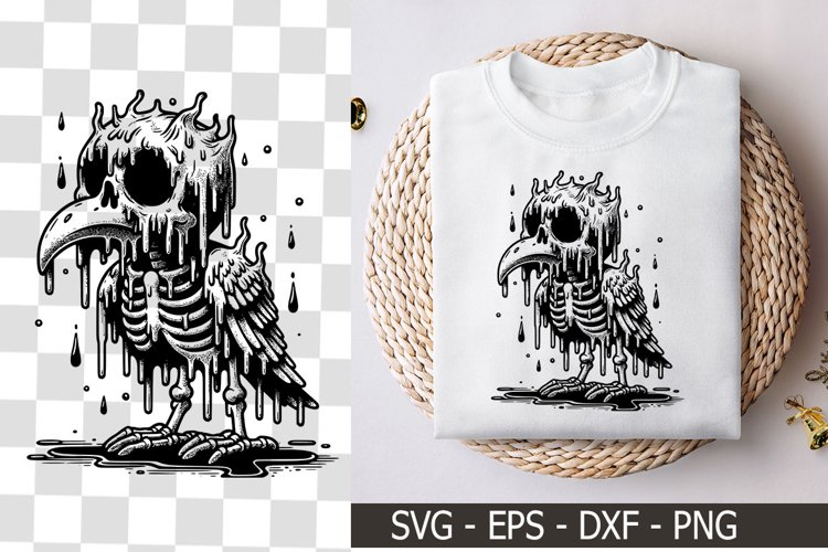 A Melting Bird Skeleton Character - Skeleton SVG