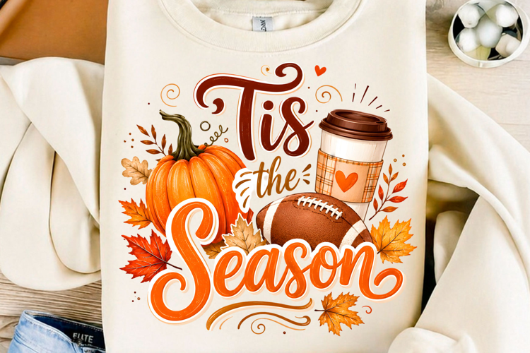 Tis the Season Football Coffee Fall PNG