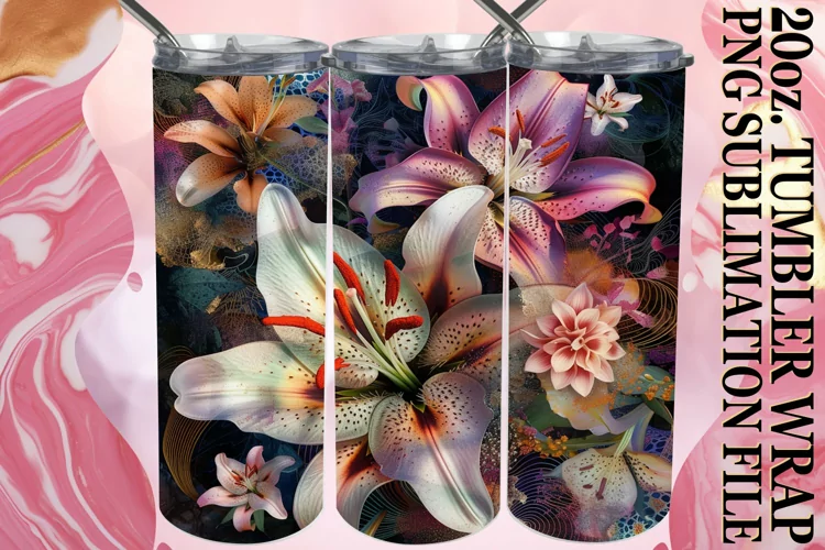 Springtime Petals Pattern Tumbler Wrap 20oz