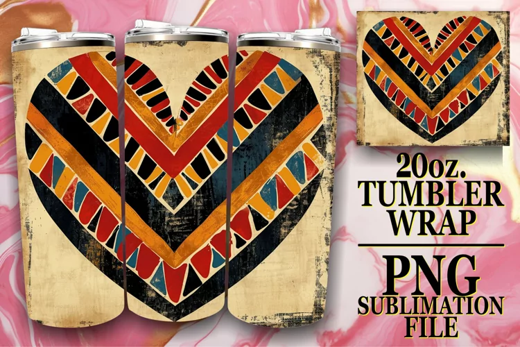 Sublimation Tumbler Wrap - Romantic Hearts