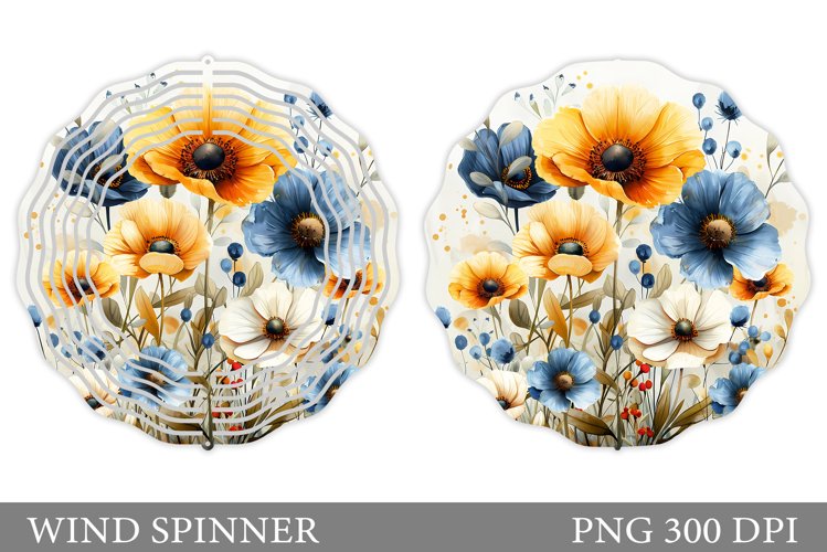 Wildflowers Wind Spinner. Floral Wind Spinner Sublimation