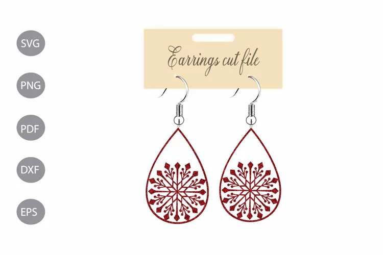 Earrings SVG Template Design