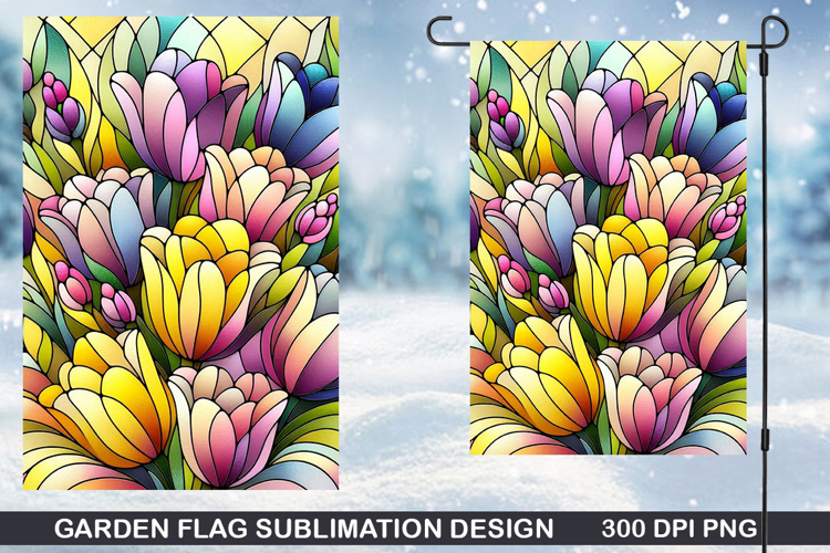 Flowers Garden Flag Sublimation| Spring Garden Flag PNG
