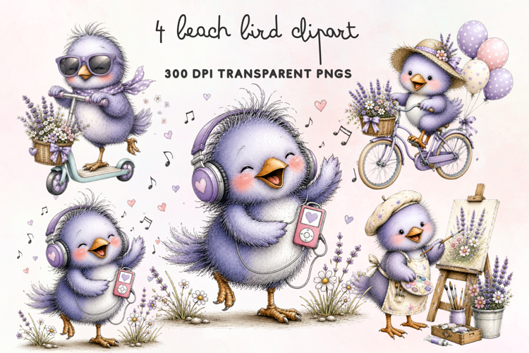 Beach Bird Clipart PNG