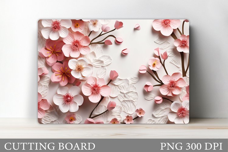 3D Flowers Cutting Board. Spring Flowers Cutting Board