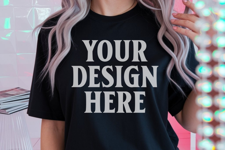 Black Tshirt Mockup Image 5