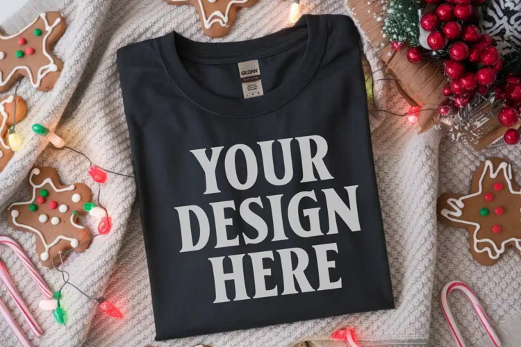 Black Tshirt Mockup Image 16