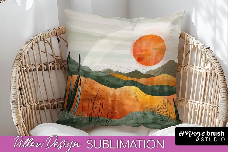 Boho Pillow Cover - Minimalist Landscape Pillow Sublimation