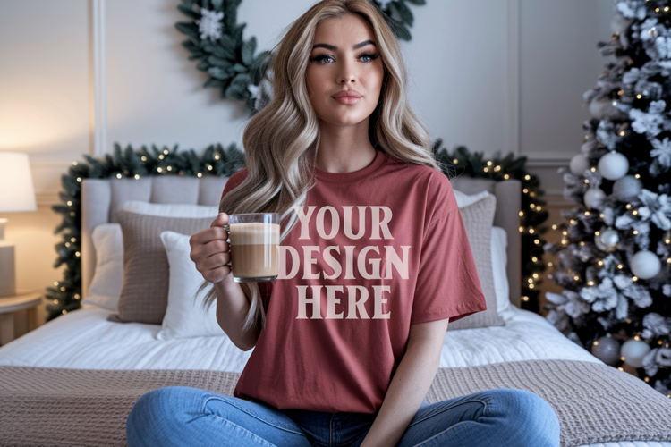 Brick Christmas Comfort Colors 1717 T-shirt Mockup