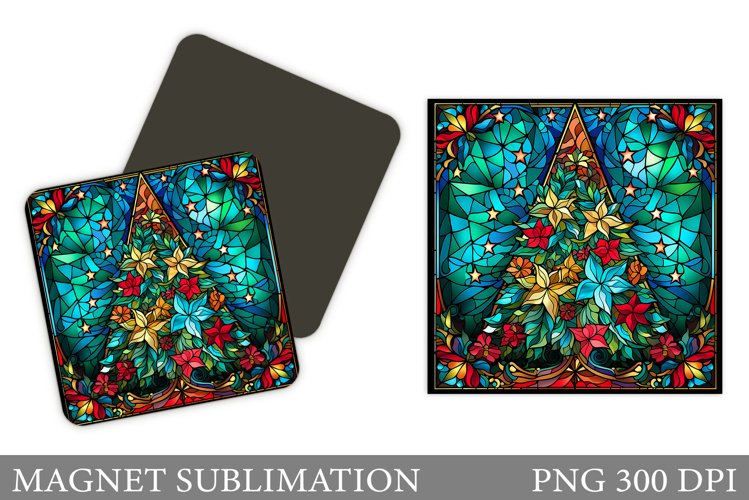 Christmas Tree Keychain. Stained Glass Keychain Design example image 1