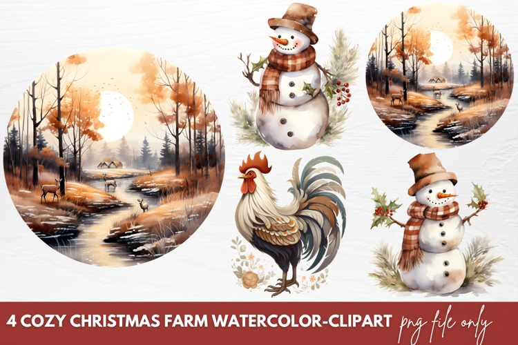Cozy Winter Animals Clipart Sublimation Animals Clipart