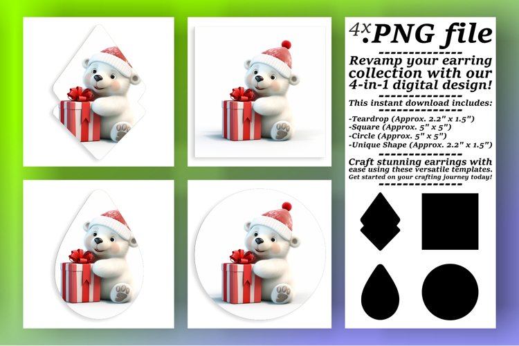 Circular Chibi 3D Christmas Designs - Sublime Earrings example image 1