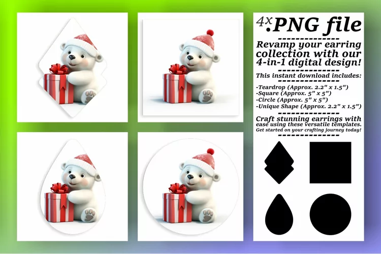 Circular Chibi 3D Christmas Designs - Sublime Earrings