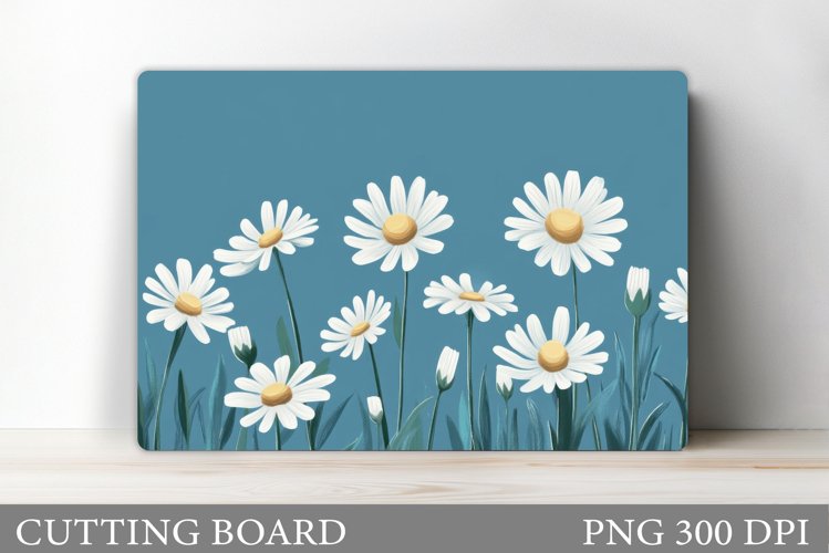 Daisy Flowers Cutting Board. Flowers Kitchen Cutting Design example image 1