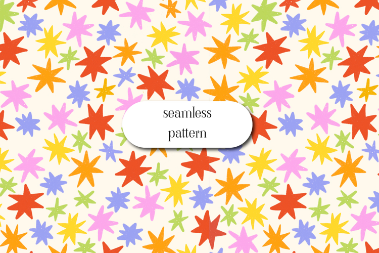 Colorful Starburst Seamless Pattern Playful Abstract Art