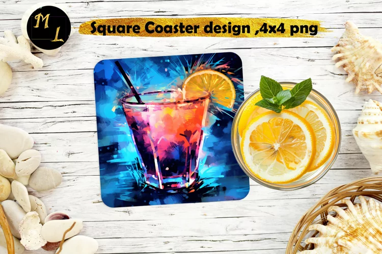 Cocktail Square Coaster design,Cocktail Coaster sublimation