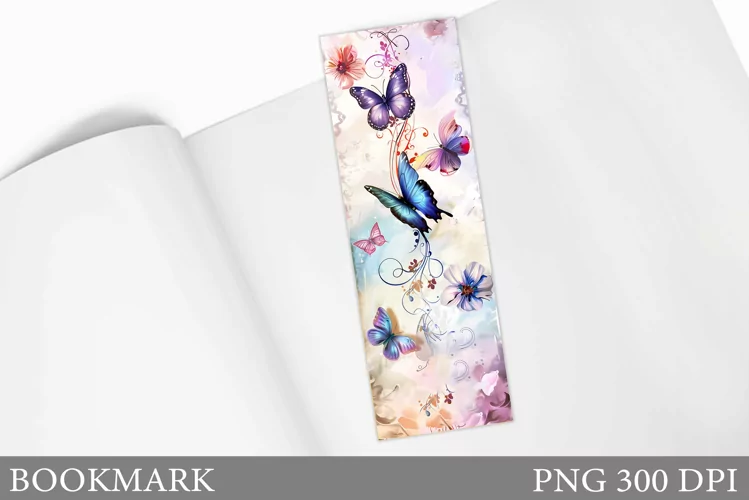 Butterfly Bookmark Sublimation. Flowers Bookmark Design