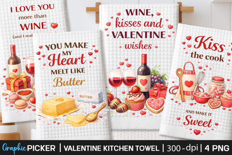 Valentine Kitchen Towel PNG, Valentine day Sublimation, Xoxo