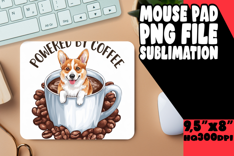 Whimsical MOUSE PAD Fun Designs, Coffee Dog
